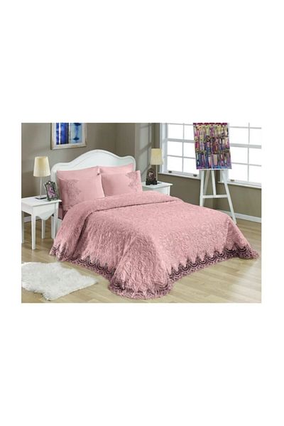 Dolce Mariee Double French Laced Pink Blanket Set