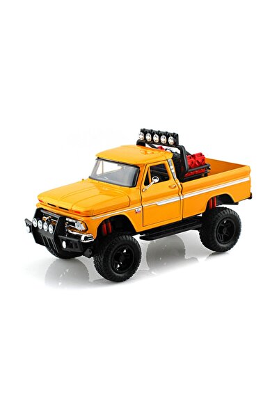 Motor Max 1966 شيفروليه C10 فليتسايد بيك اب شاحنة الطرق الوعرة أصفر 1/24