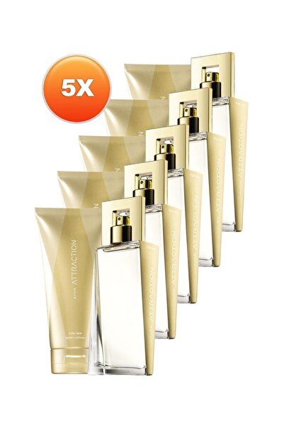 AVON Attraction Kadın Parfüm ve Vücut Losyonu Hediye Paketi Beşli Set