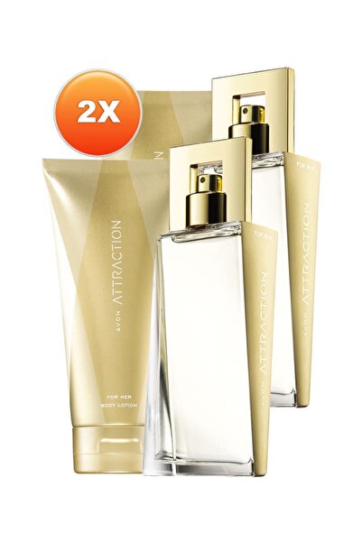 AVON Attraction Kadın Parfüm ve Vücut Losyonu Hediye Paketi İkili Set