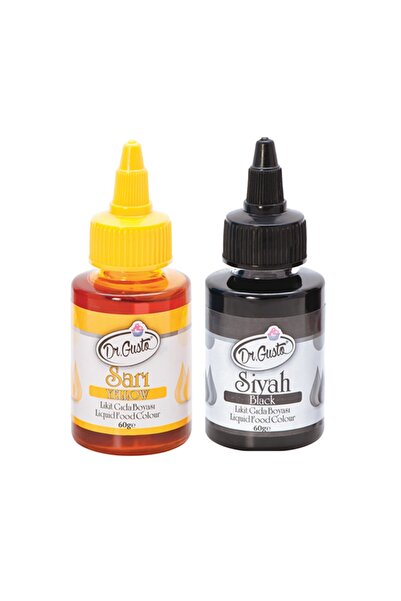 Dr. Gusto Su Bazlı Likit Gıda Boyaları 2 Adet 60gr Sarı Siyah