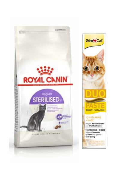 Royal Canin Sterilised 37 Kısır Kedi Kuru Maması 2 Kg + Gimcat Duo Paste Peynirli Multi Vitamin 50gr
