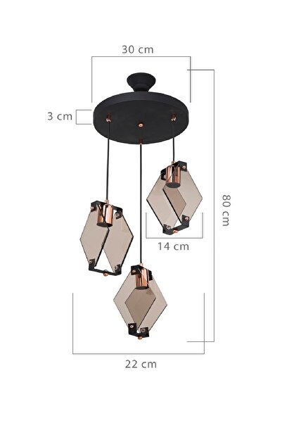 Modelight Barba 3lü Çember Avize