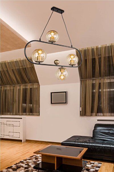 Modelight Tabal 4’Lü Avize Siyah
