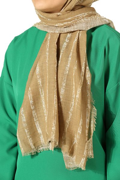 Ekrumoda Γυναικείο Μπεζ-Κρεμ Βαμβακερό Σάλι 133-001-385