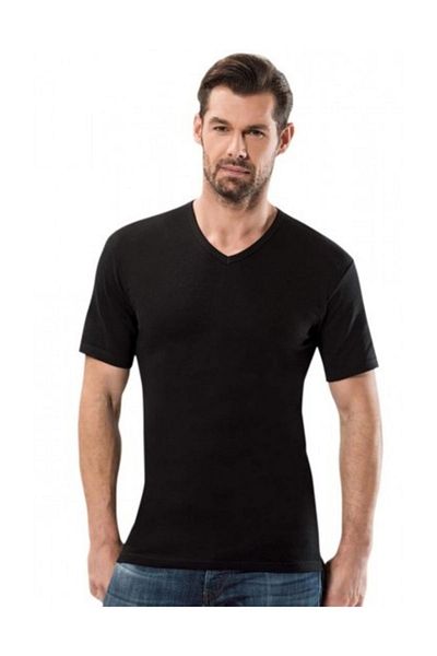 Anıt Men's Black 3-Piece V-Neck Cotton Undershirt