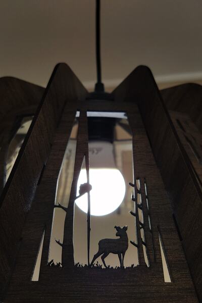 KUK Design Ahşap Otantik Avize Dekoratif Sarkıt (ceviz)