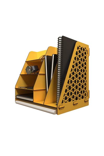 KUK Design Офис органайзер за документи A4, отоманка, жълт