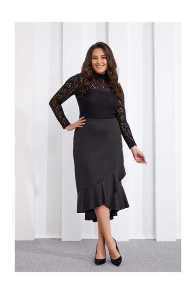 Seamoda Women's Ruffle Skirt Black