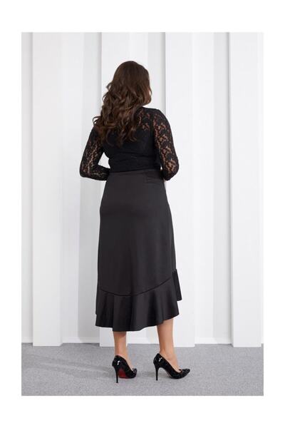 Seamoda Women's Ruffle Skirt Black