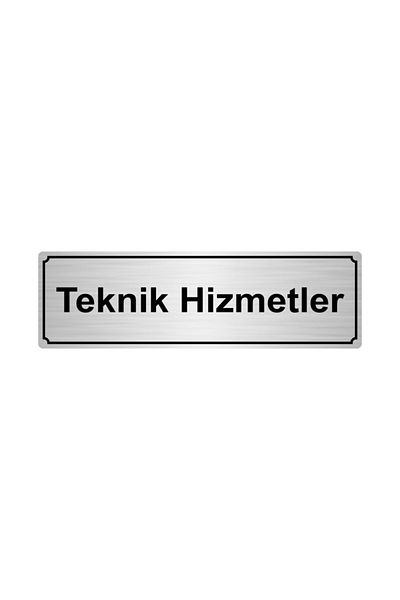 Özarslan Dizayn لوحة توجيه للخدمات الفنية مقاس 7 سم × 20 سم معدن فضي اللون