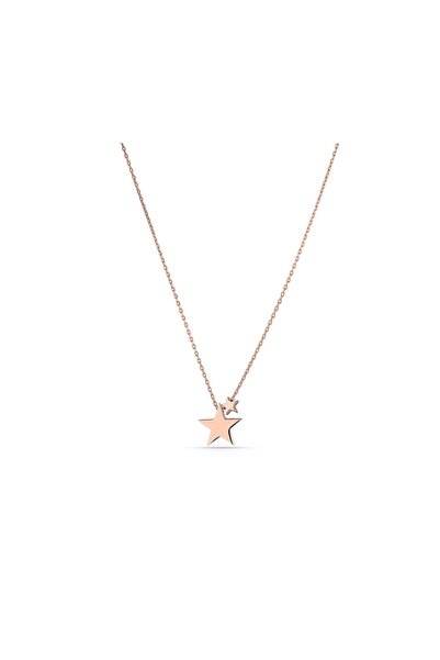 MySilvers Minimal Yıldız Gümüş Kolye Kadın Rose