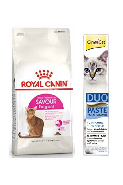 Royal Canin Savour Exigent Seçici Kedi Kuru Maması 2 kg + Gimcat Duo Paste Tuna Balıklı Multi Vitamin 50gr