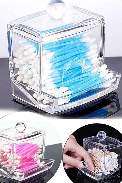 Dolce Casa Acrylic Ear Stick Container-transparent