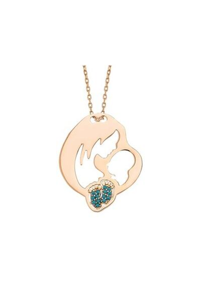 Nereze Kadın Gümüş Kolye 925 Ayar Anne Bebek Izi