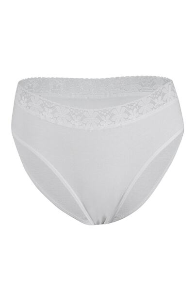 YILDIZ Γυναικείο εσώρουχο μπικίνι από δαντέλα και λύκρα σε λευκό χρώμα