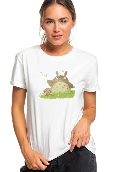QIVI Moj komšija Moj komšija Totoro Štampano Bela ženska majica