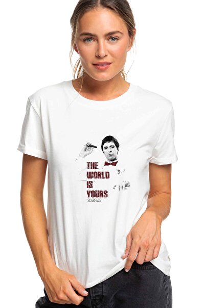 QIVI Scarface The World Štampano bela ženska majica