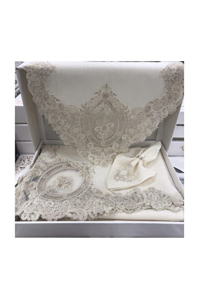 safir home collection Gardenya Linda Yemek Masa Örtüsü Takımı 12 Kişilik 26 P...