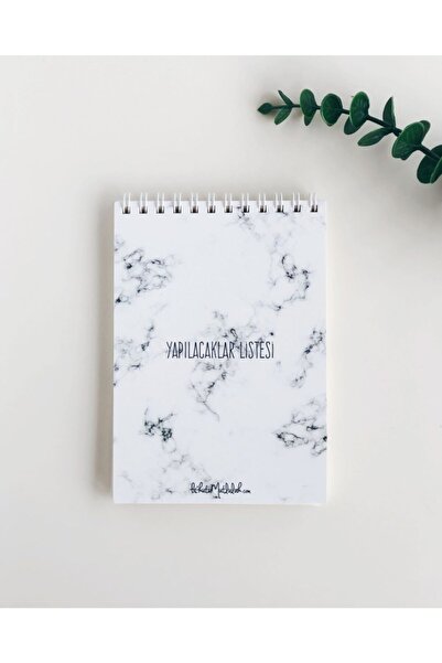 Bikutumutluluk Hediyelik - Yapılacaklar Listesi Defter Beyaz Mermer