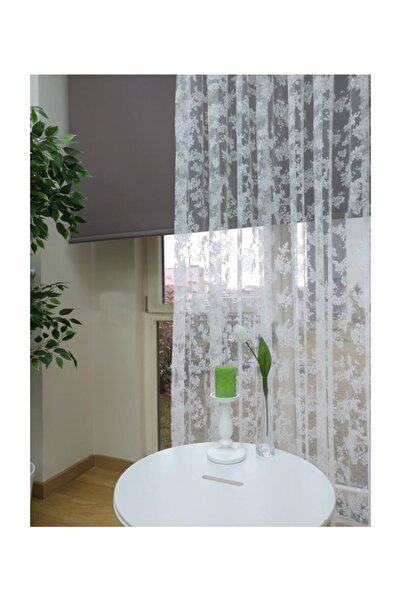 Esse Home Perdele din tul din dantelă cu model sportiv, 150x260, pliu normal,...