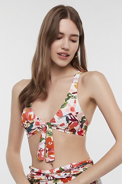 Penti Top de bikini cu noduri triunghiulare Sunset multicolore pentru femei