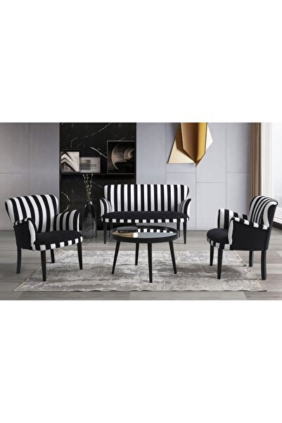 Eymense Zebra Çay Seti Koltuk Takımı 2+1+1 Zebra