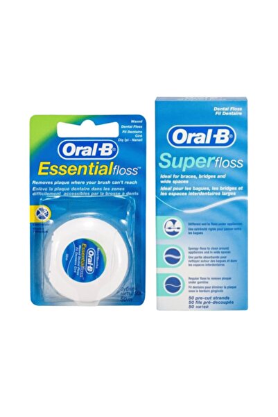 Oral-B Super Floss 50 Adet + Essential Floss 50 M