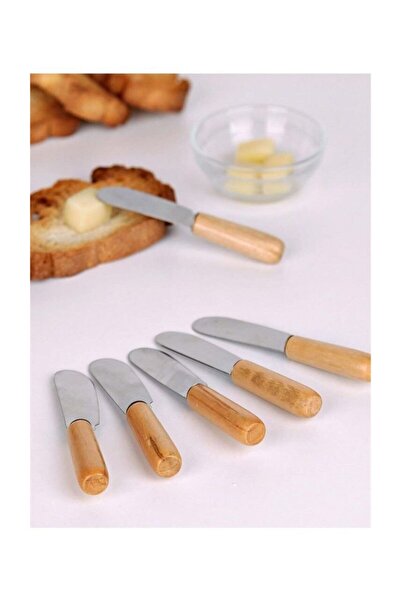 Genel Markalar Ahşap Saplı Kahvaltılık Tereyağ Reçel Bıçağı, 6'lı Kahvaltılık Bıçak Seti