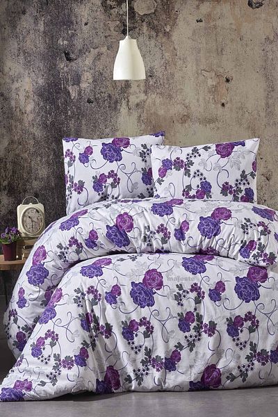 MAJESTE Toprak Ev Cotton Elegant Double Duvet Cover Set Pattern:9219