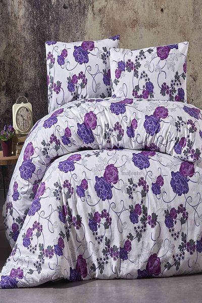 MAJESTE Toprak Ev Cotton Elegant Double Duvet Cover Set Pattern:9219
