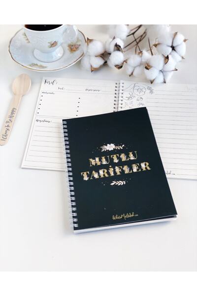 Bikutumutluluk Tarif Defteri Serisi - Koyu Gri Şık Tarif Defteri