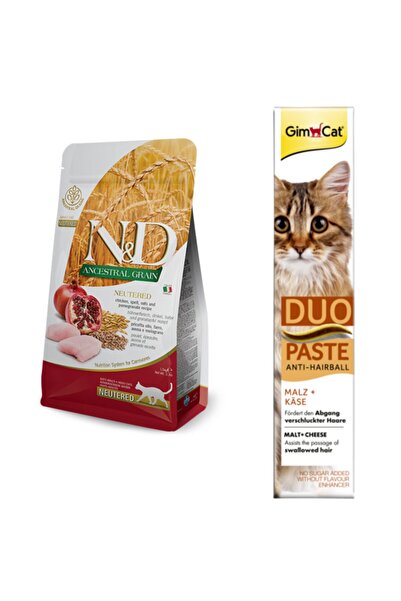 N&D Nd Düşük Tahıllı Kısırlaştırılmış Kedi Maması 1,5 Kg + Gimcat Duo Paste  ...