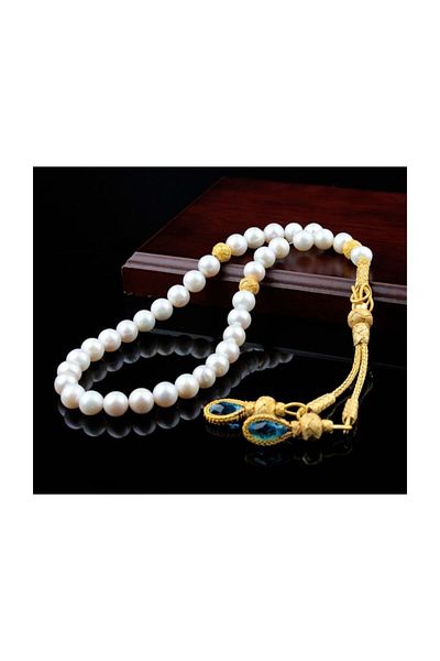 Tesbihsepetim 1000 Sterling Kazaz - Natural Pearl Rosary with Silver Tassels