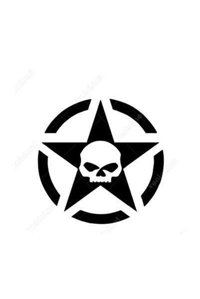 Army Star, Kuru Kafa, Askeri Yıldız Off Road Sticker, 15x15 Cm, Oto Sticker,