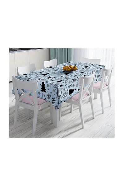 Realhomes Față de masă cu imprimare digitală cu design special, rezistentă la pete - 140 X 180 Cm