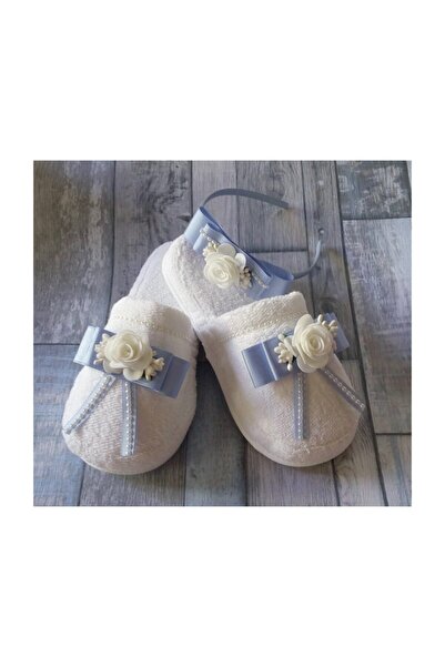 Azebu Big Rose Maternity Crown and Slippers Set Blue No:37