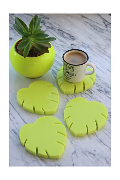 Monstera Bardak Altlığı-4 Lü Takım