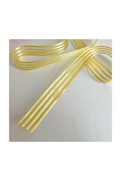 Gelincimherşey 4 Meters Thin Long Striped Organza Ribbon For Yellow Bundle Decoration