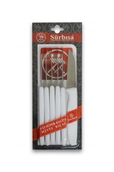 Sürbisa 61007 Beyaz Renk Sebze Meyve Bıçak Seti 6 lı