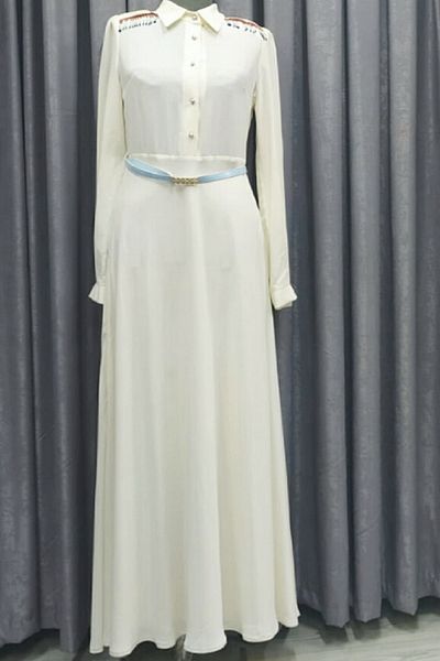 Azra Women's Cream Crepe Dress