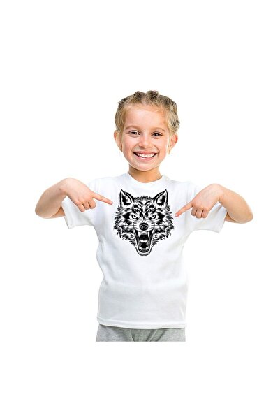 SCUBAPROMO تي شيرت وولف وايت للفتيات