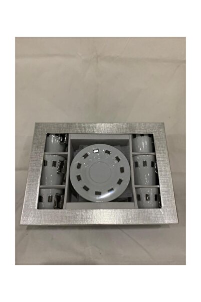 ggs 6 Kişilik Modern Platin Kahve Takımı Seti