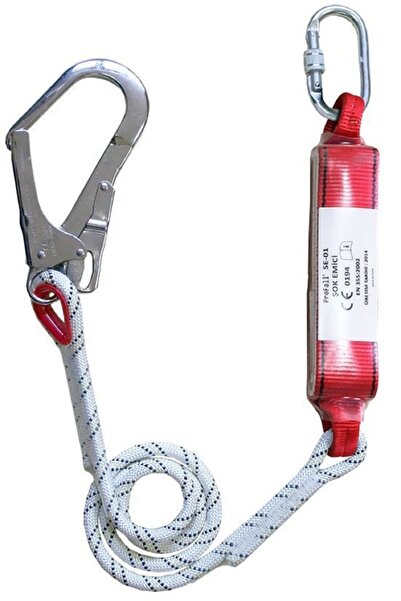 SafeSet Sf-113 Polyester Tek Kollu K4 Kancalı Şok Emicili Lanyard