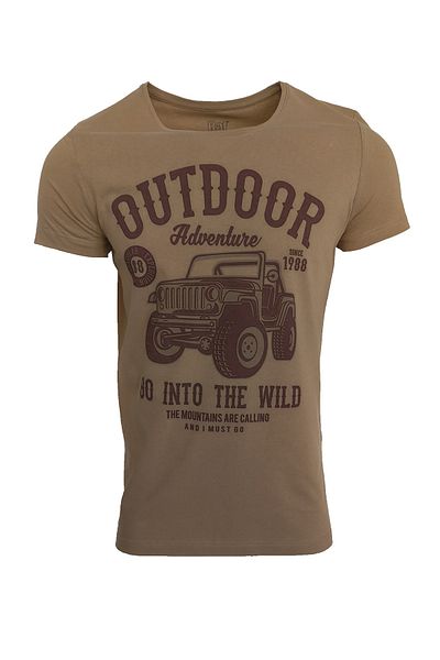 Raf Coll Μπλουζάκι Unisex με στάμπα Camel Color