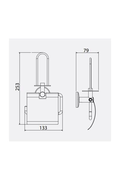Eca Serel Bathroom Bianca Toilet Paper Holder with Cover and Refills140102024