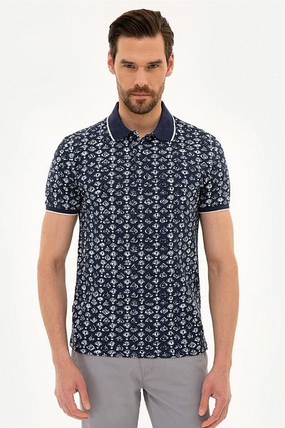 Pierre Cardin Μπλουζάκι Polo Neck Slim Fit Navy Blue