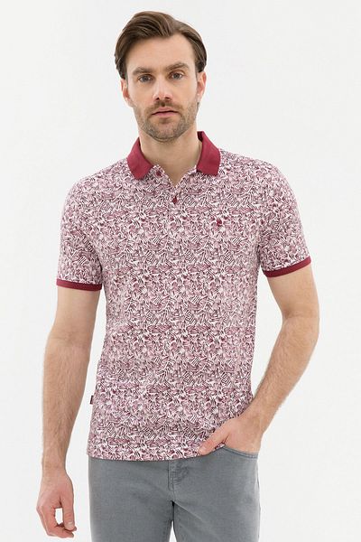 Pierre Cardin Μπλουζάκι Claret Red Slim Fit Polo με γιακά