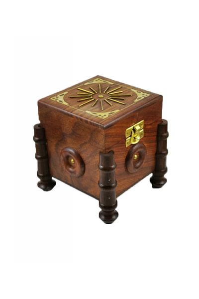 Siner Torque Wooden Box - Brass Fastener Hand Embroidered