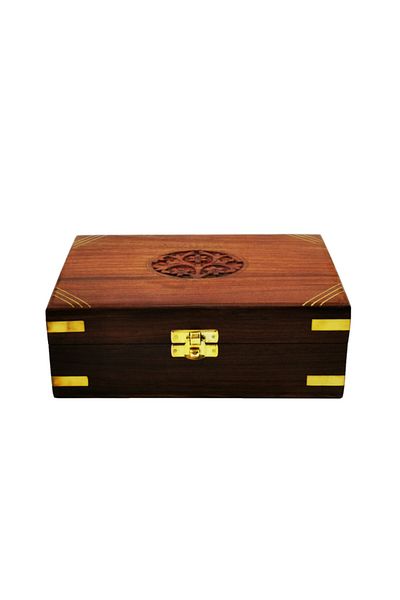 Siner Torque Large Rectangular Wooden Box - Hand Embroidered